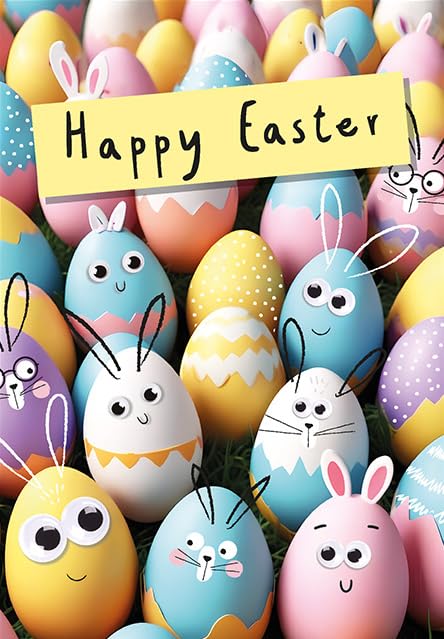 Piccadilly Greetings Easter Card - Open Happy Easter | 7 x 5 Inches | Pastel Color 1