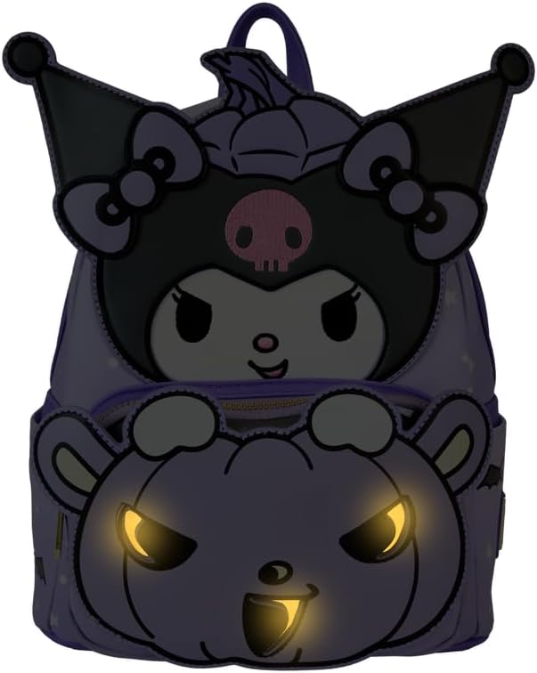 Loungefly Sanrio Kuromi Pumpkin Glow Mini Backpack (Multi, Mini)