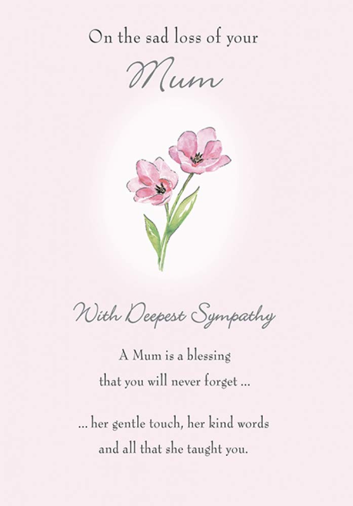 Piccadilly Greetings Sympathy Mum Traditional Occasion Card | Pink Tulips Design | 7 x 5 Inches