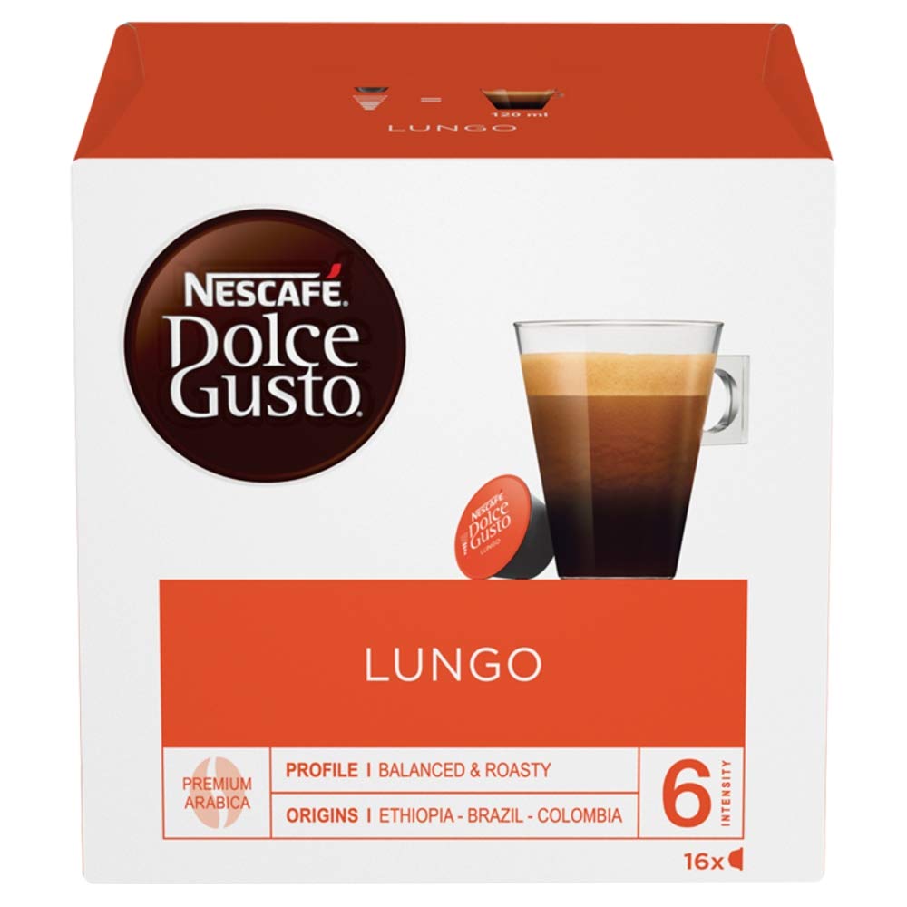 NESCAFÉ Dolce Gusto Lungo Coffee Pods - Intensity 6, 48 Capsules Total (3 x 16-Count Packs) 1