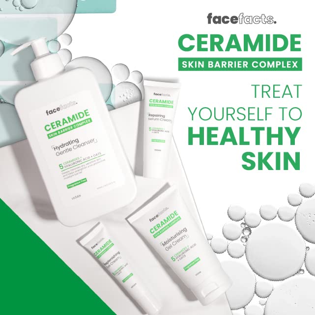 Face Facts Hydrating Ceramide Cleanser - Dry & Sensitive Skin, Fragrance Free, Vegan Friendly, 400ml