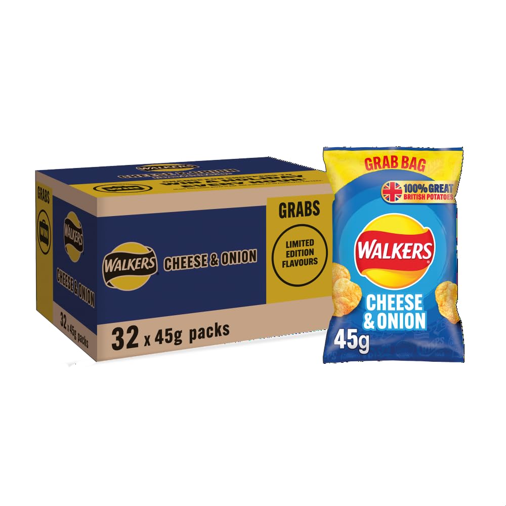 Walkers Cheese & Onion Crisps Grab Bag 45g 1