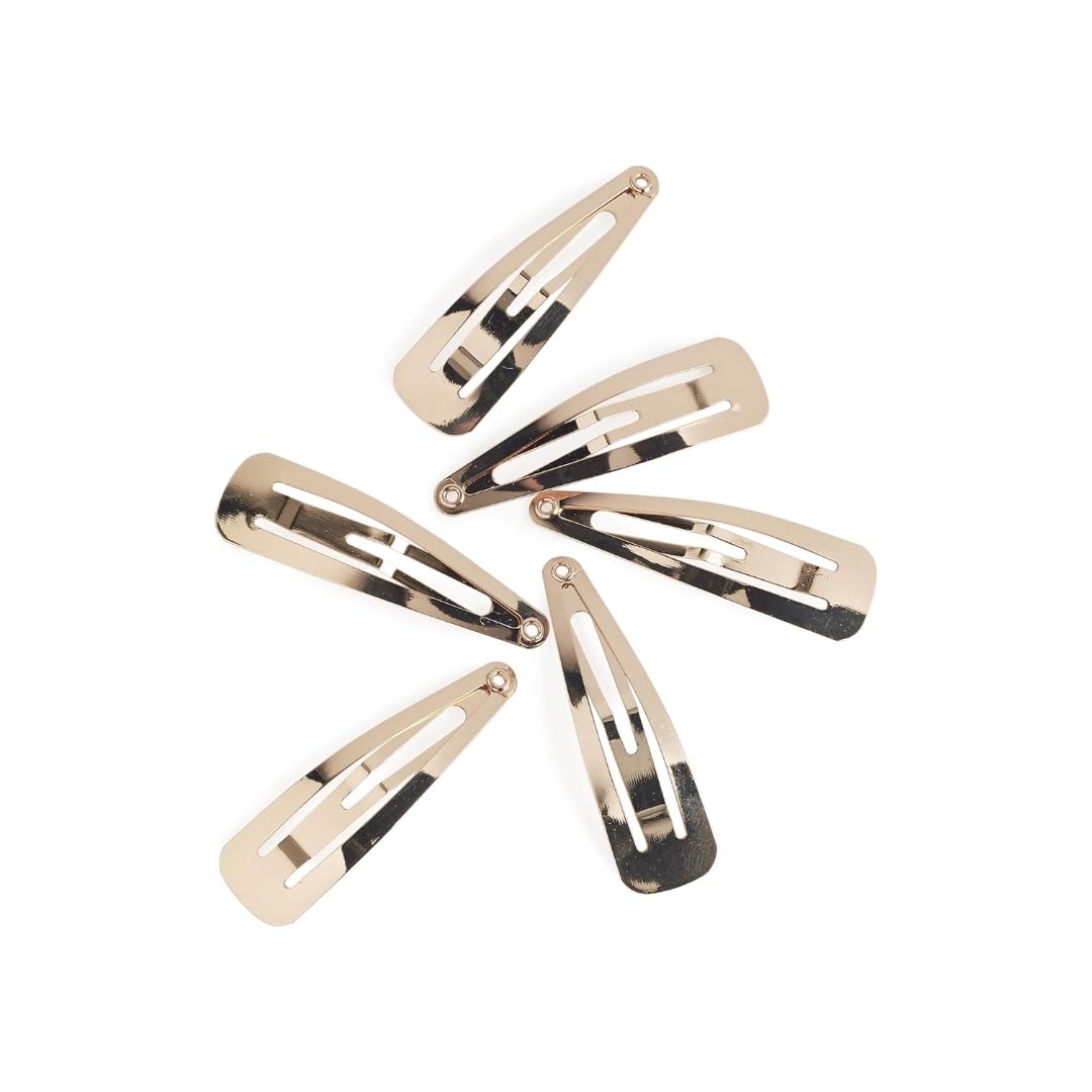 Manicare Gold Snap Clips - Pack of 6 | Non-Slip | Stainless Steel