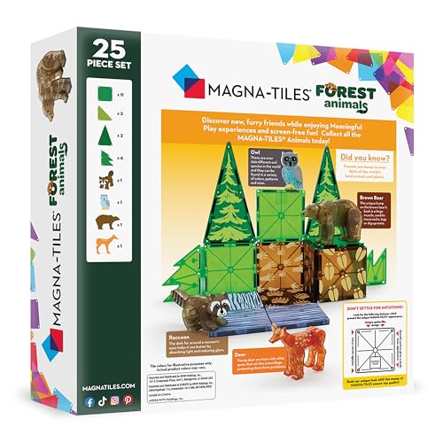 Magna-Tiles Forest Animals 25-Piece Set - Magnetic Building Toys for Kids 3+ 10
