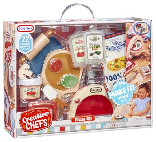 Little Tikes Creative Chef Pizza Kit - 22-Piece Pretend Play Set with Light-Up Oven, Ages 3+ 10