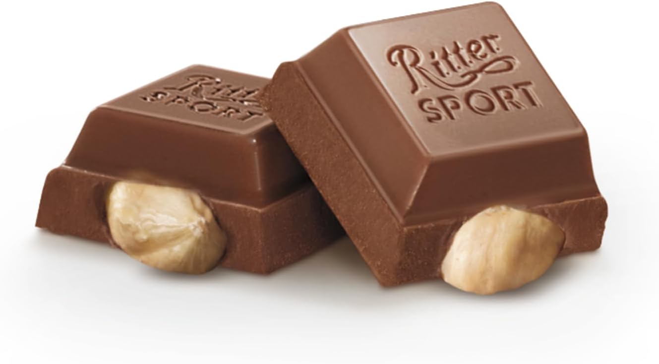 Ritter Sport White Whole Hazelnut Chocolate Bar 100g (Pack of 10) 3