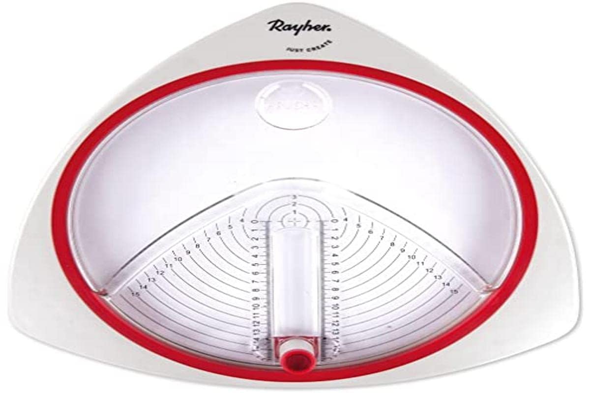 Rayher Circle Cutter for Crafting with 3 Replacement Blades | Cuts 2.6cm to 15cm Diameter | For Paper, Cardstock, Chipboard