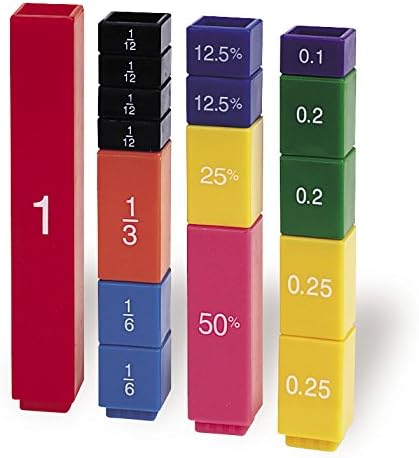 Learning Resources Fraction Tower Cubes - Educational Interlocking Math Manipulatives for Ages 6-10 2