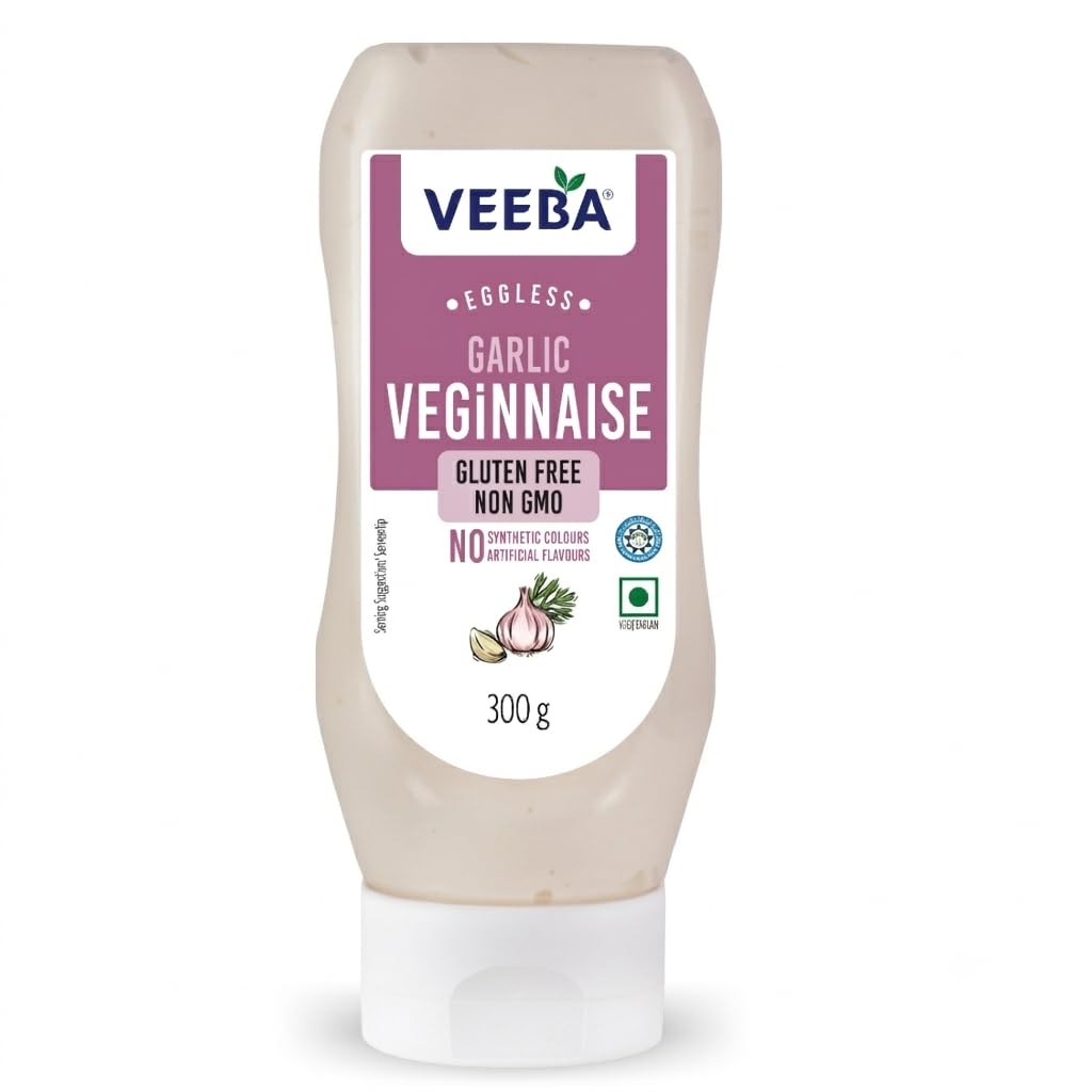 Veeba Garlic Veginnaise Mayo Eggless - Vegetarian, Creamy Texture | 300g Pack