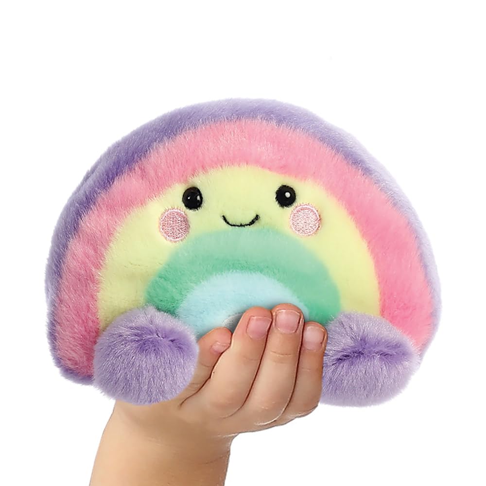 AURORA Palm Pals Vivi Rainbow Soft Toy - 5In, Pink/Purple/Yellow | Collectible