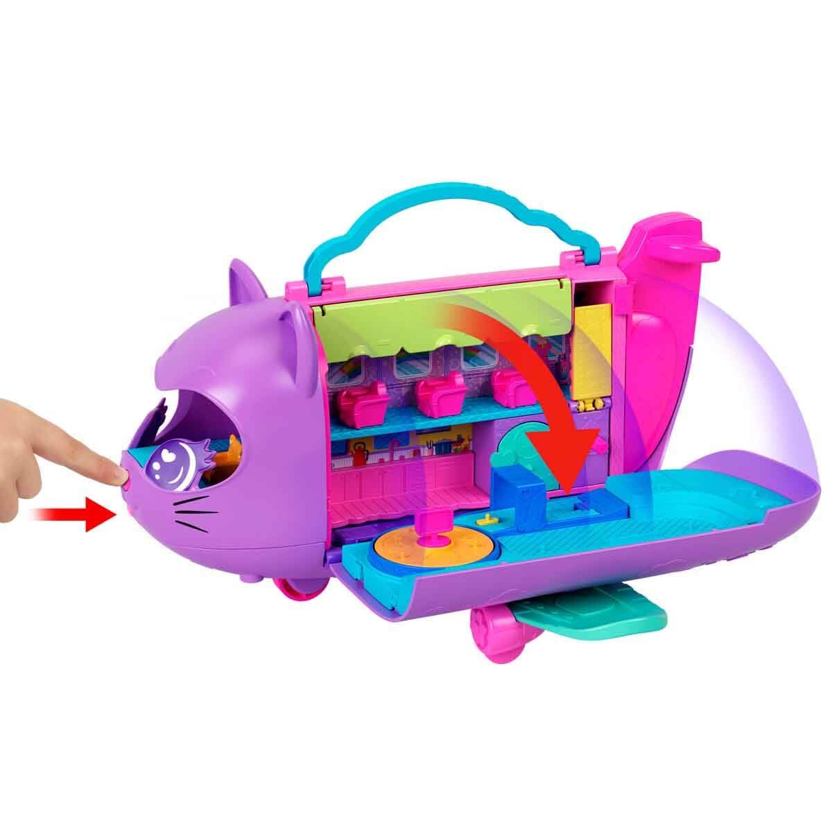 Polly Pocket Kitty Airways Airplane Playset with 2 Micro Dolls and 19 Accessories | Ages 4+ 4