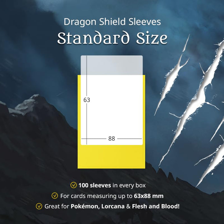 Dragon Shield Standard Sleeves Matte White - 100 Count Card Sleeves for Trading Card Games