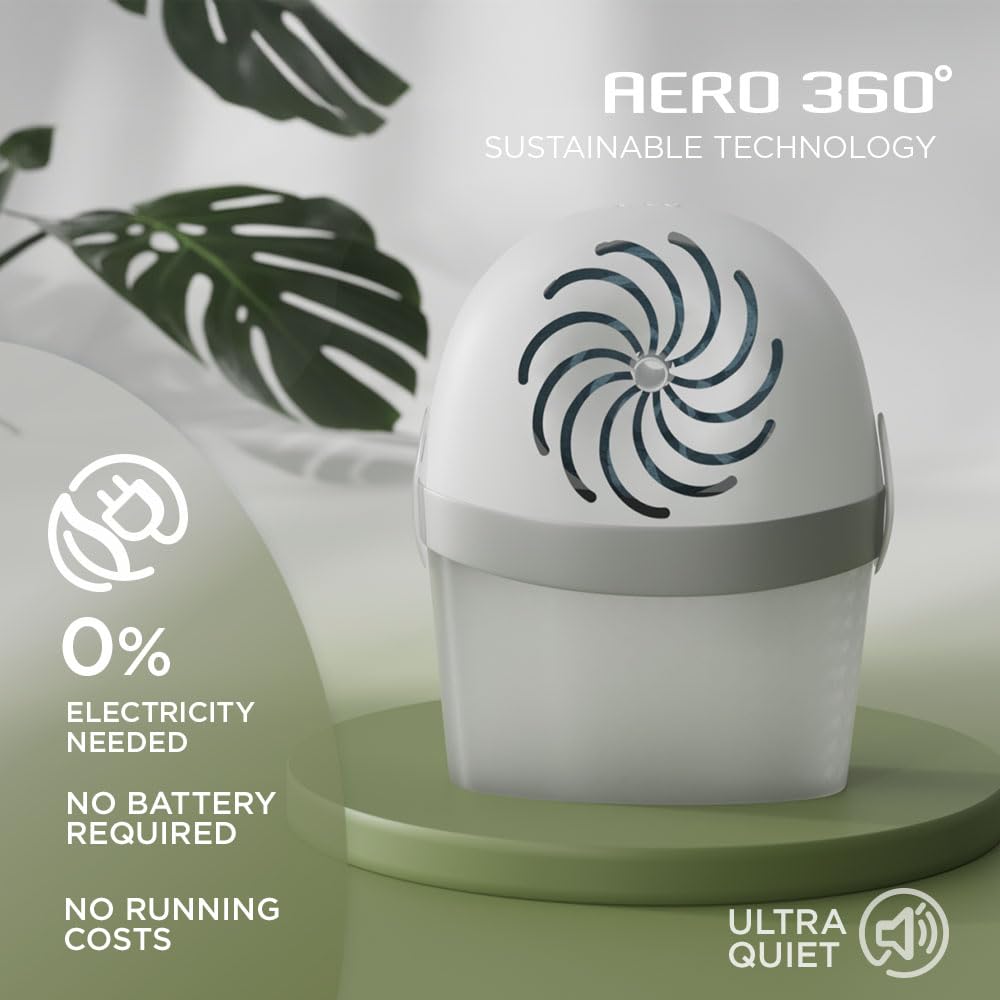 Unibond AERO 360° Moisture Absorber Device with 450g Refill Tab | Prevents Condensation | Recyclable 4