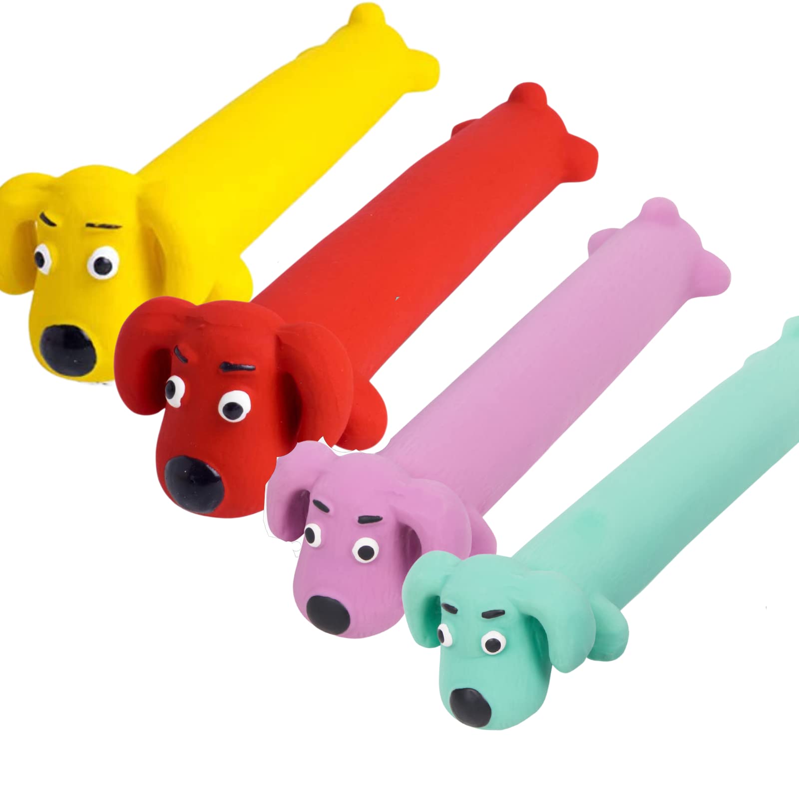 Petface Soft Latex Loofah Chew Toy - Squeaker Included | Water Resistant | Assorted Color