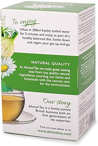 Ahmad Tea Digest Infusion - Sweet Mint & Fennel Herbal Tea with Biotin - 20 Teabags