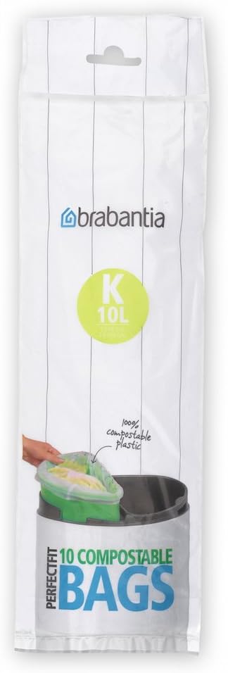 Brabantia - Food Waste Caddy Compostable Bin Liners 10 L (Code K, 10 Pack)