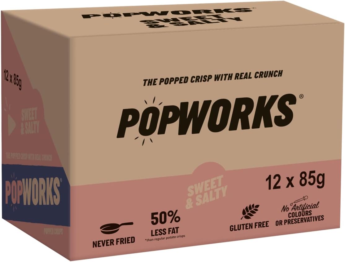 Popworks Sweet & Salty 85g (Case of 12) Vegan Gluten Free Popped Crisps 2