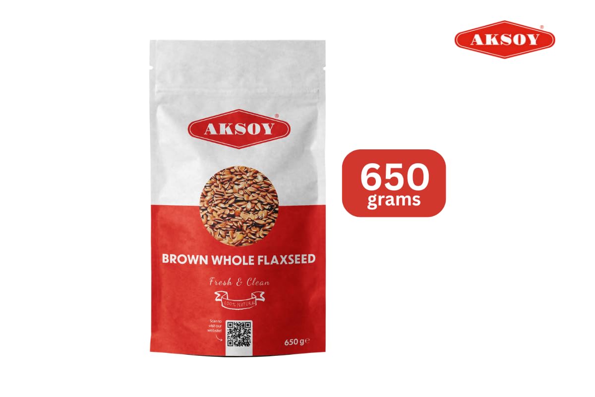 AKSOY Brown Whole Flaxseed (Linseed) - 650g | All Natural | Vegan & Vegetarian 4
