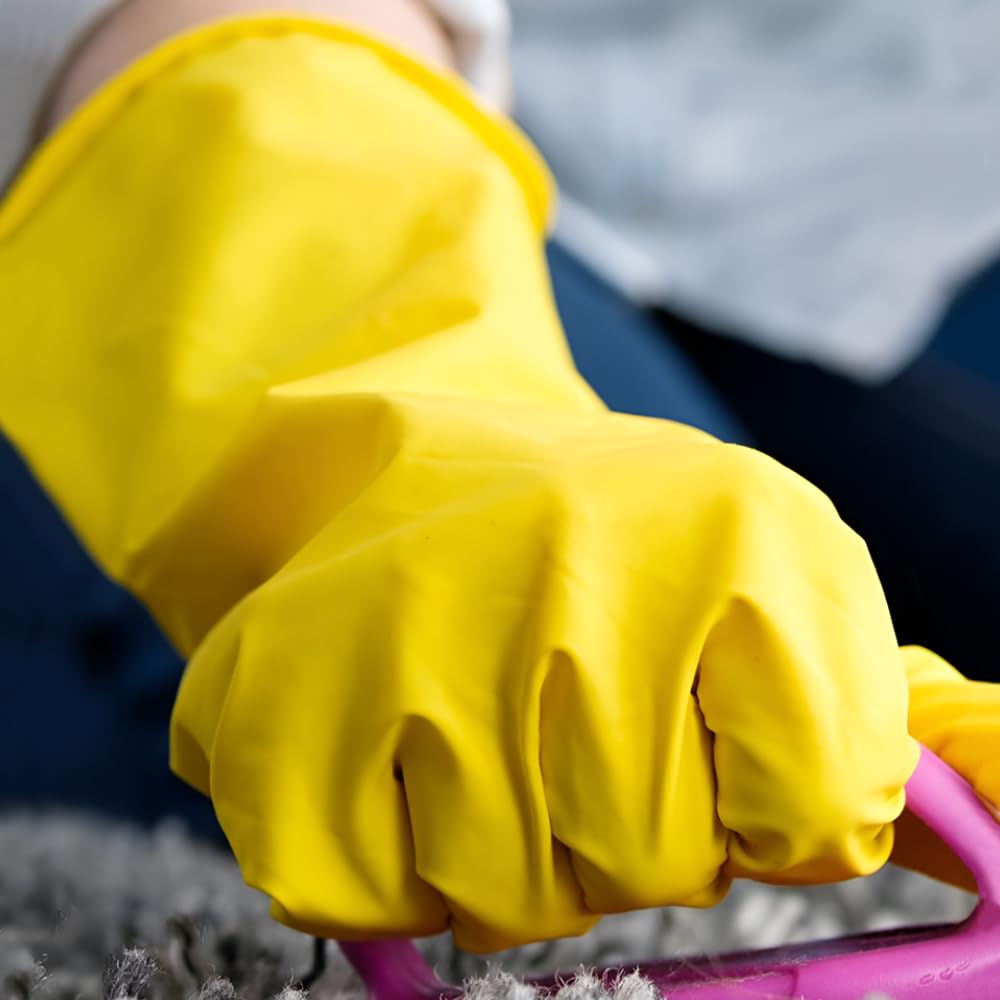 Marigold Extra Life Kitchen Gloves - Triple Layered Latex, Cotton Lined, Size S, Yellow 2