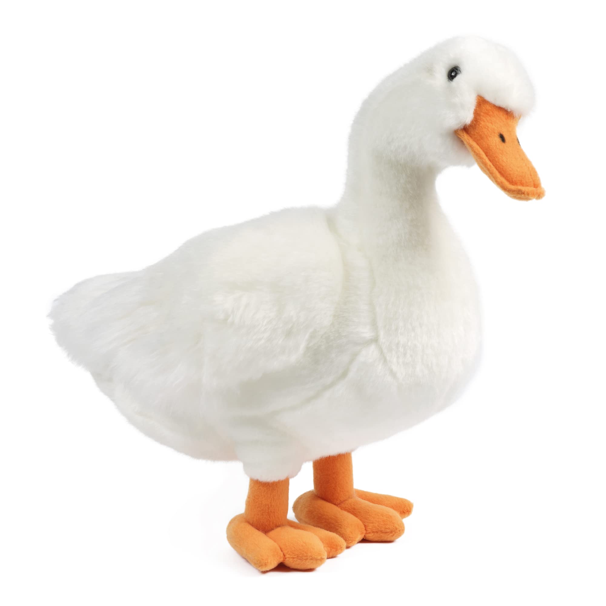 Living Nature Large Duck Plush Toy - Realistic Soft Cuddly Duck with Educational Fact Tag, 35cm 1