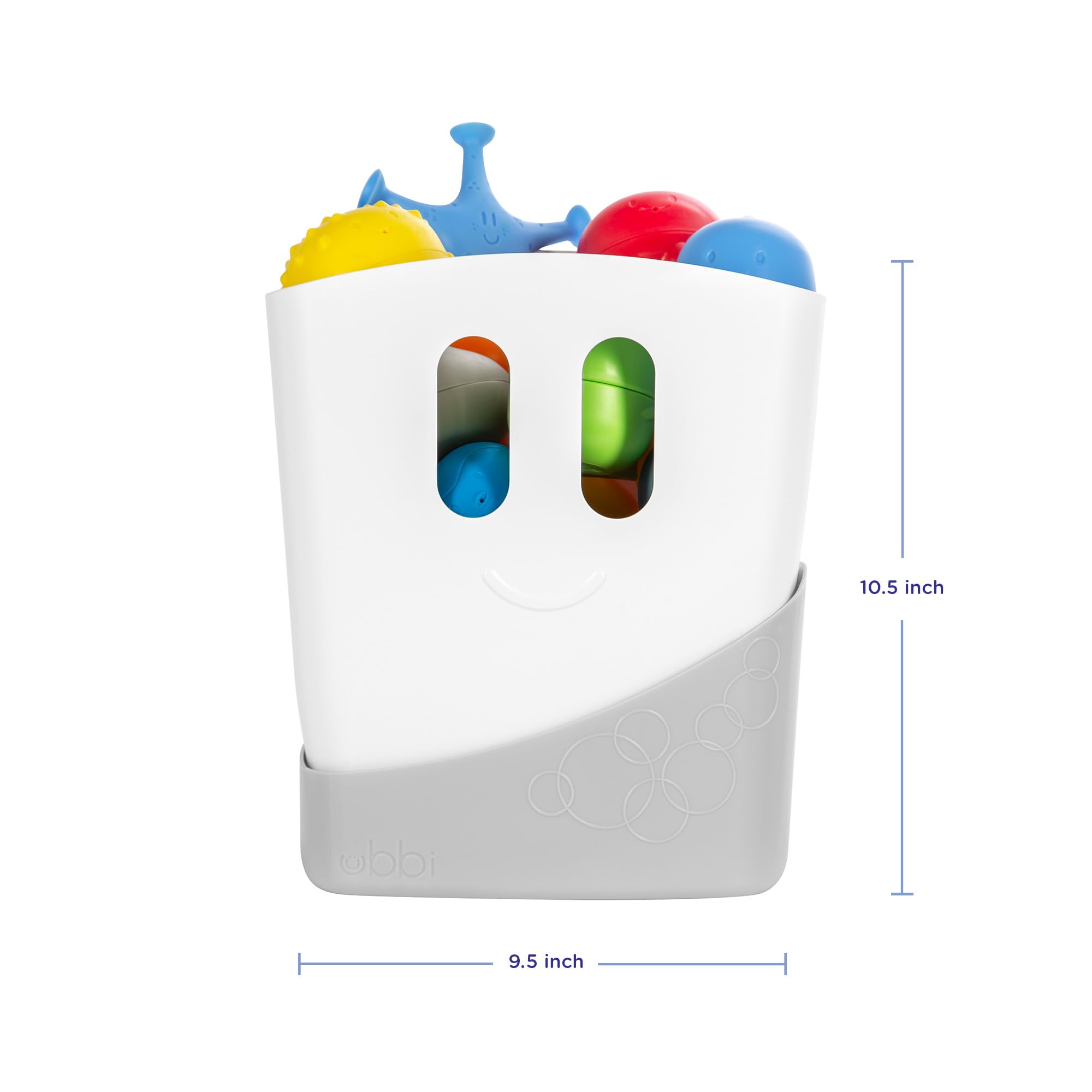 Ubbi Stand Up Bath Toy Storage Organizer - Freestanding Caddy with Removable Drying Rack Bin | Grey 2