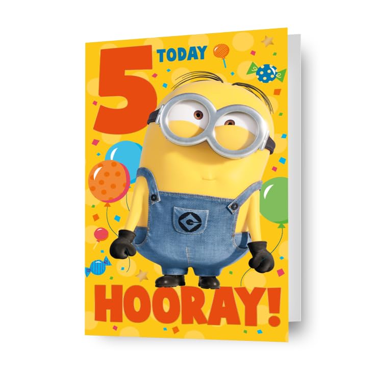 Danilo Promotions Despicable Me Minions - 5th Birthday Card | Standard Size | Mixed Color