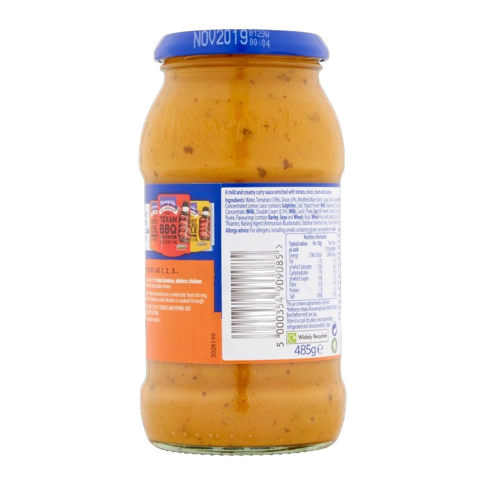 Homepride Mild and Creamy Curry Cooking Sauce, 485g Jar