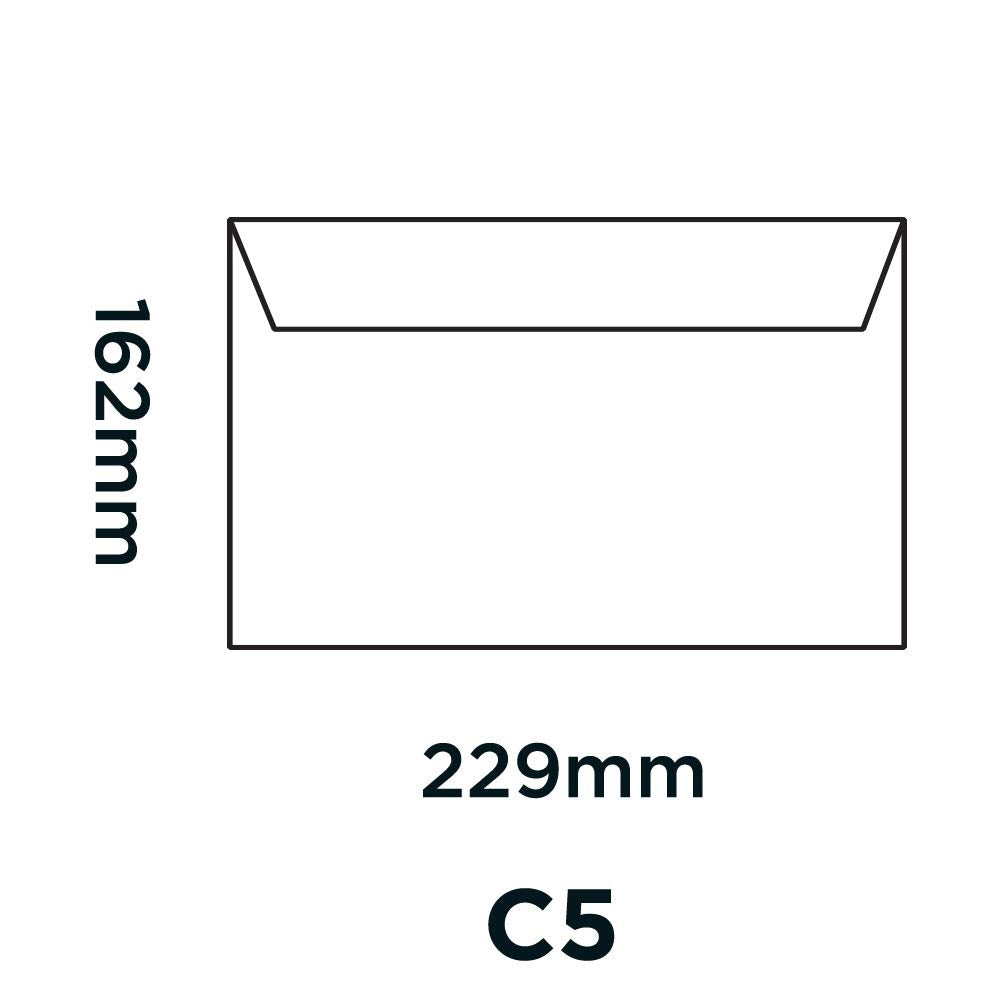 Blake Creative Colour C5 Wallet Envelopes 162 x 229 mm Jet Black 120 gsm Peel & Seal - Pack of 25 2