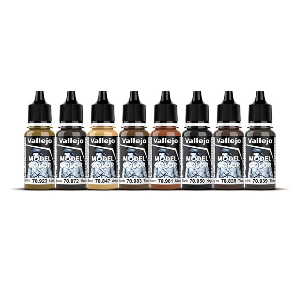 Vallejo Model Color Acrylic Paint Set - Wood and Leather | 8 Shades | 18ml Bottles 2