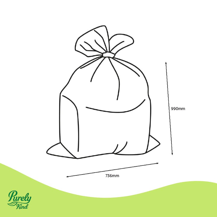 Blake & White Purely Kind Heavy Duty Black Sacks | 100L | Roll of 30