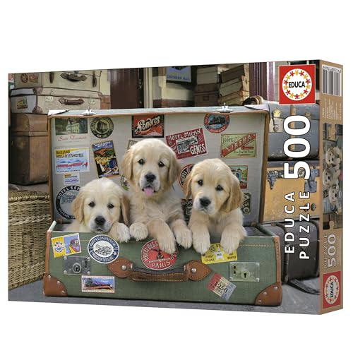 Educa Puppies in Luggage 500-Piece Jigsaw Puzzle (17645)