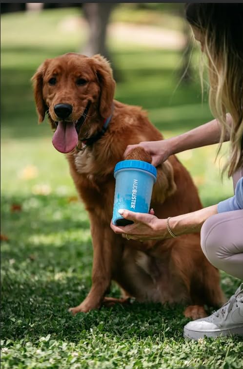Dexas MudBuster Portable Dog Paw Cleaner - Medium Size, Blue Silicone Bristles 5