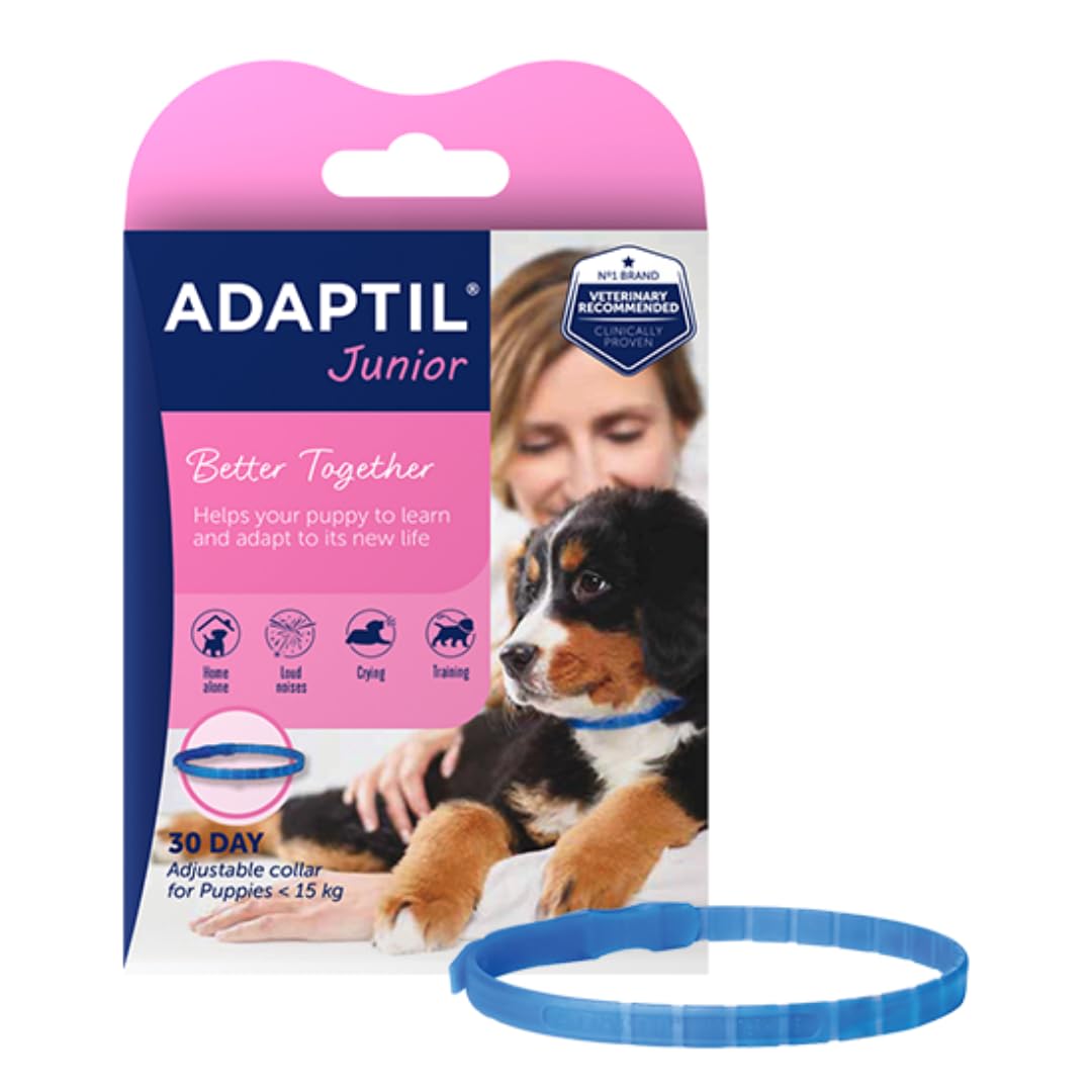 ADAPTIL Junior Adjustable Puppy Collar for Stress & Anxiety Relief | Baby Blue
