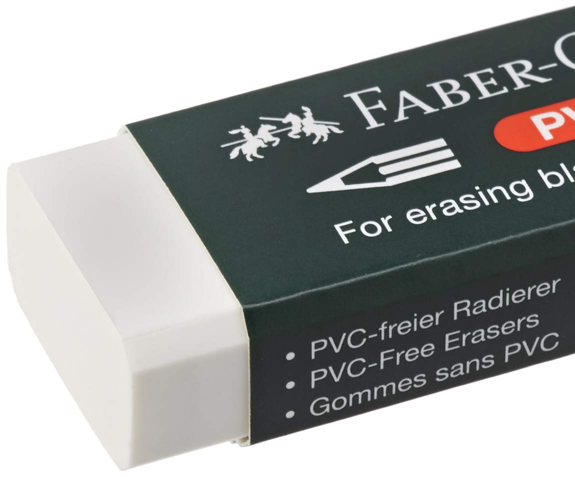 Faber-Castell Vinyl Cube Eraser - Dust-Free Smudge-Free Erasing | White | 65x25x13mm 4