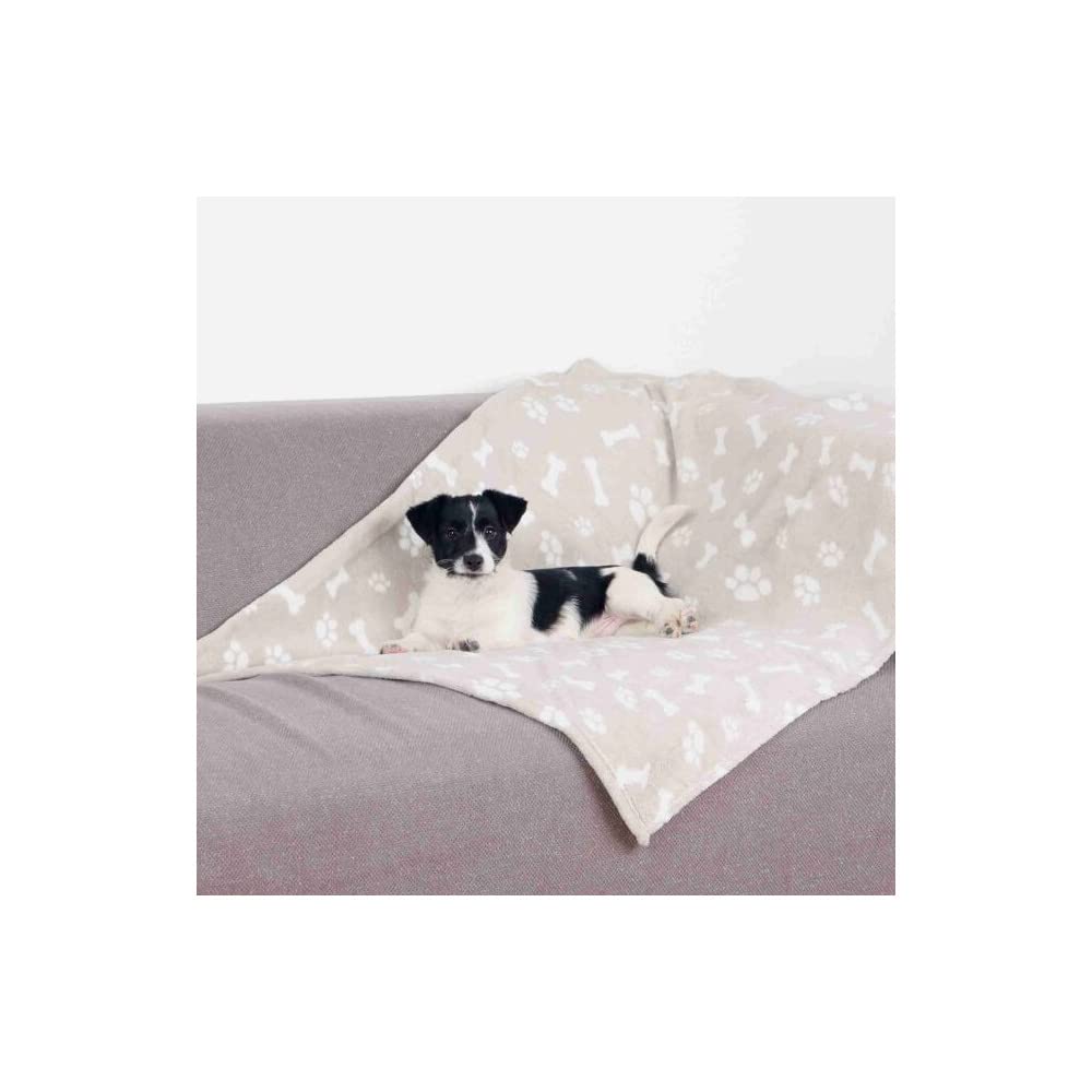 TRIXIE Dog Blanket Kenny - Plush, Allergy Sufferer Friendly | 75 × 50 cm Beige