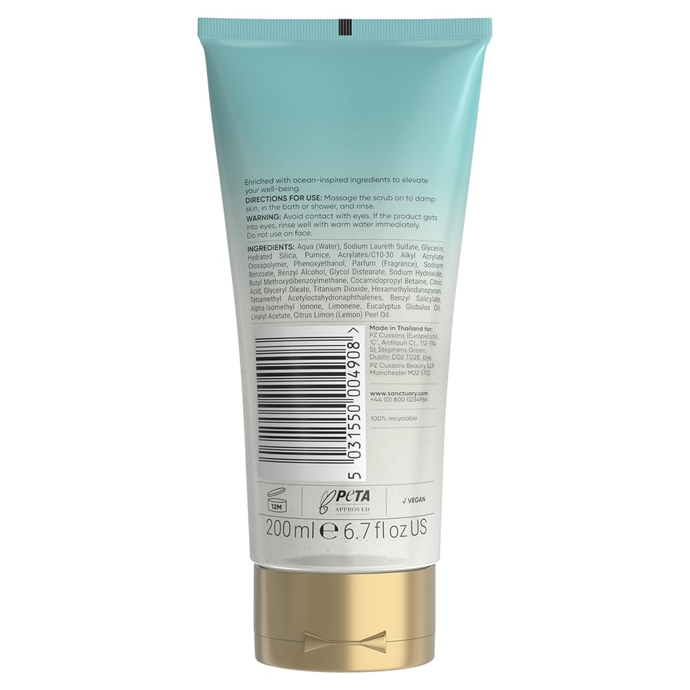 Sanctuary Spa Aqua Serenity Body Scrub - Gentle Exfoliation, Smoothing, 200ml