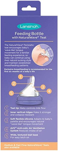 Lansinoh - Momma Feeding Bottle with NaturalWave Teat Baby Bottle (75820)