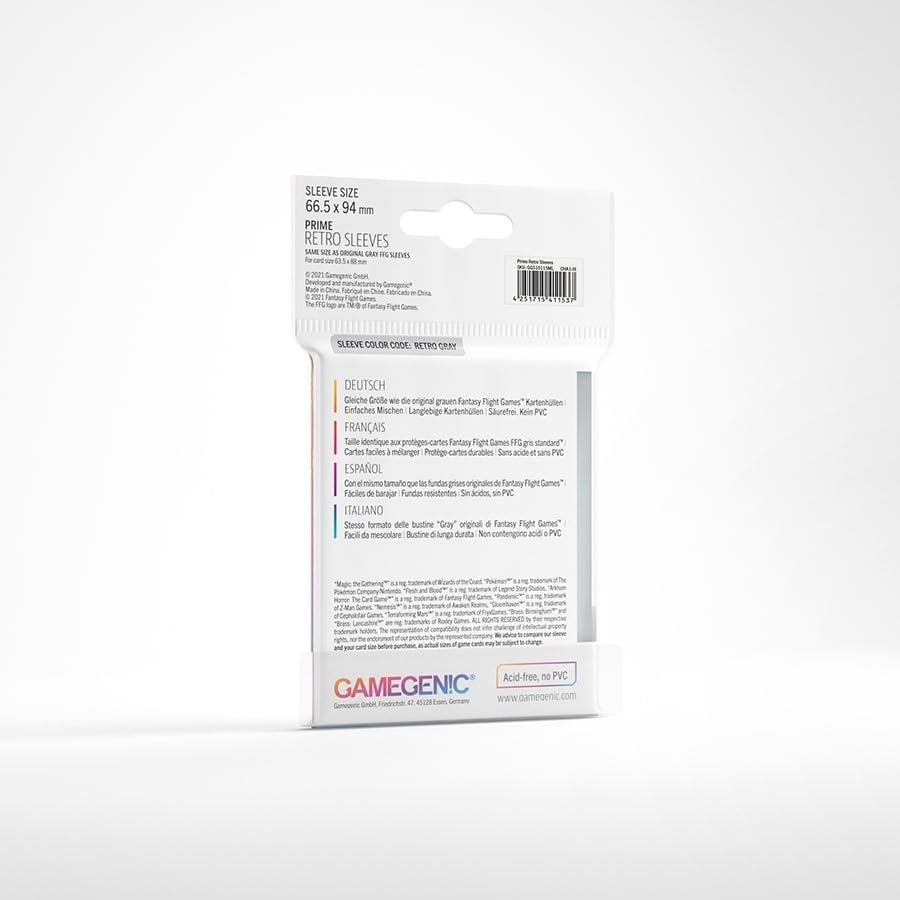 Prime Retro Sleeves - Multi-Language (Includes Spanish) - Gamegenic