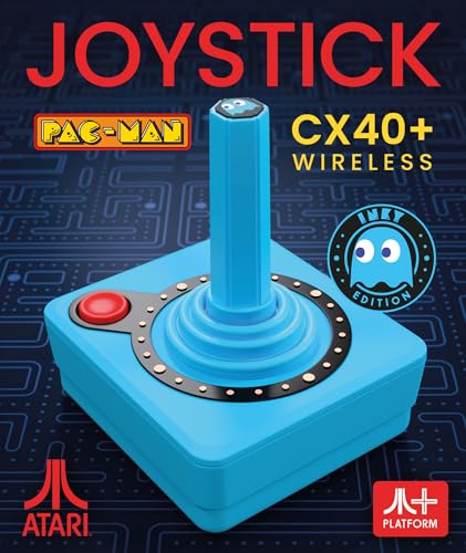 Pac-Man Edition Atari CX40+ Wireless Joystick - Blue 3