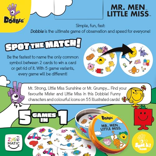 Asmodee Dobble Mr Men and Little Miss Card Game (ASMDOBMM07EN)