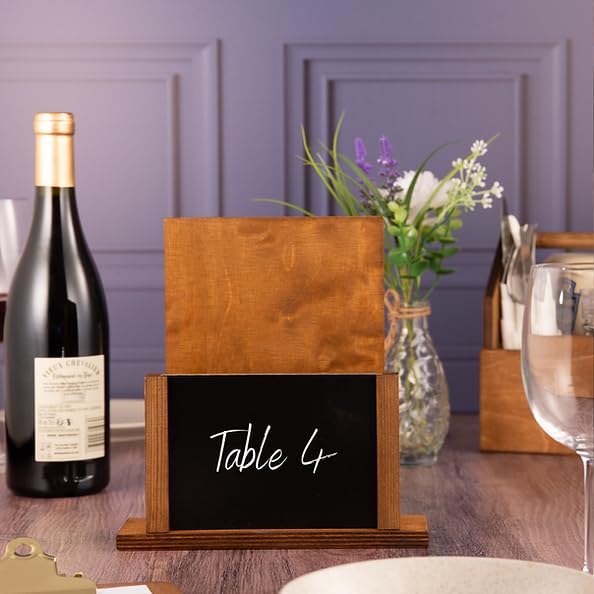Chalkboards UK Wood Menu Holder & Chalkboard | Dark Oak Stained | Holds A6 POS Display 3