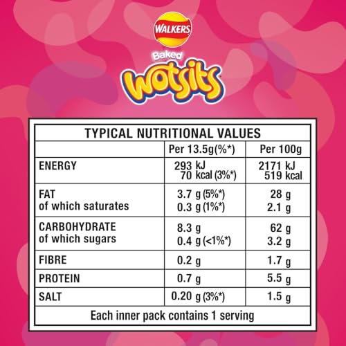 Walkers Wotsits Prawn Cocktail Snacks Crisps 6X13.5g