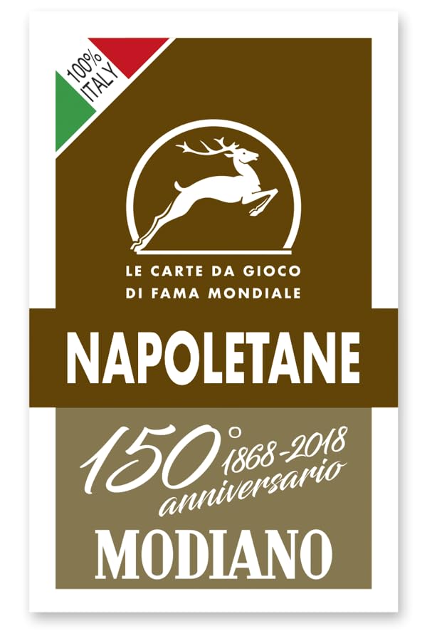 Modiano 150th Anniversary Neapolitean Playing Cards - Regional Deck | Reinforced Duplex Cardboard