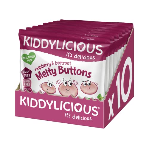 Kiddylicious Raspberry & Beetroot Melty Buttons - Nutritious Finger Food Snacks for Babies 2