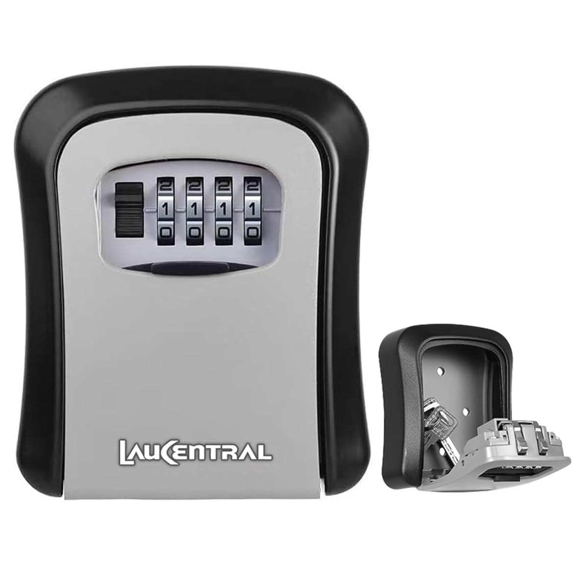 LauCentral Key Safe Wall Mounted - 4 Digit Combination Lock | Weatherproof ABS + Metal Build
