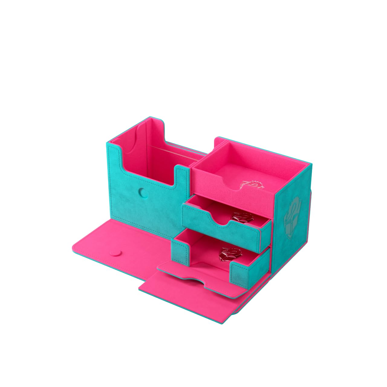 Gamegenic The Academic 133+ XL Card Box - Teal/Pink | Holds 133+ Double-Sleeved Cards 4