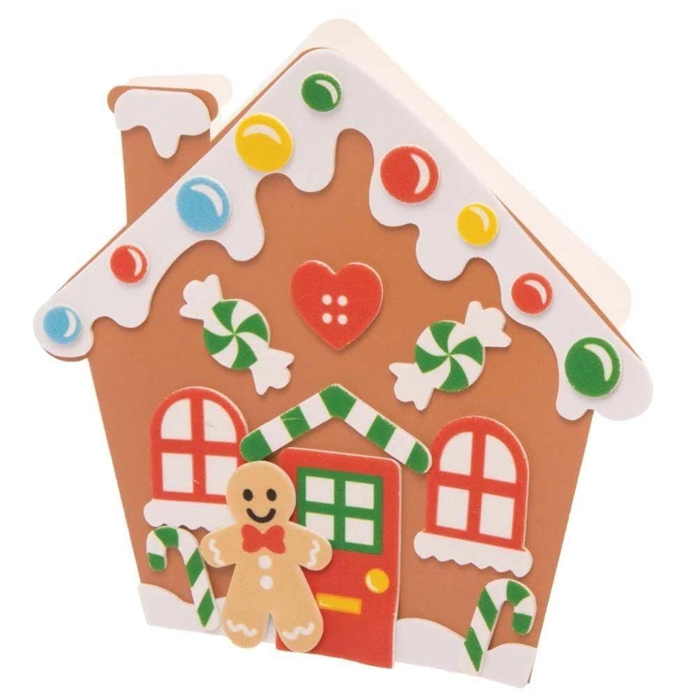 Baker Ross FE939 Gingerbread House Card Craft Kit - Pack of 6, No Glue Required 4