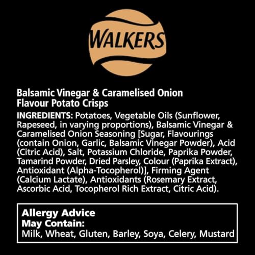 Walkers Sensations Balsamic Vinegar & Caramelised Onion Sharing Crisps 150g