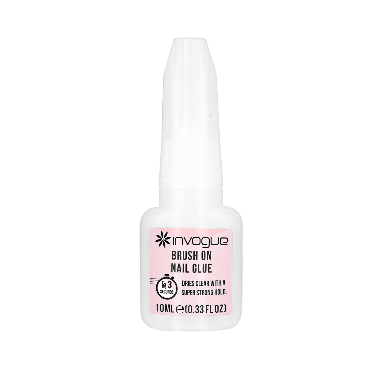 Invogue Brush on Nail Glue - 10 ml, Clear, Fast-Drying