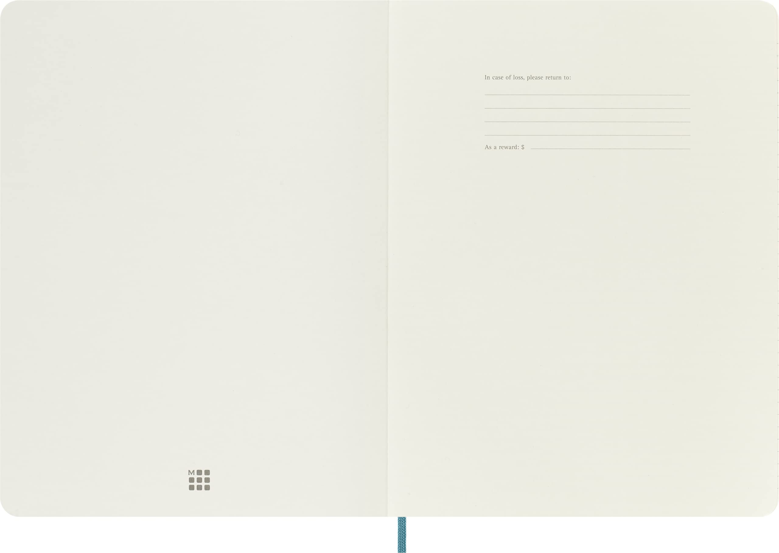 Moleskine Classic Ruled Paper Notebook - Soft Cover and Elastic Closure Journal - Color Reef Blue -X- Large 19 x 25 A4 - 192 Pages